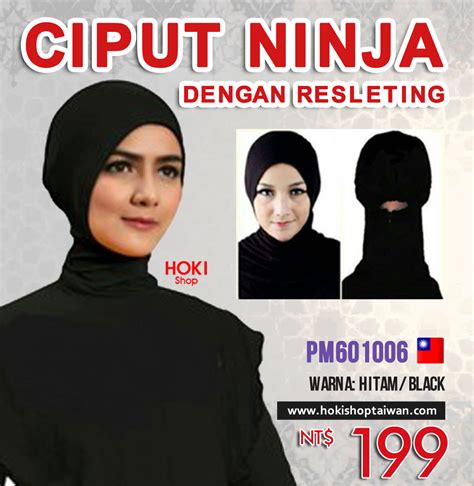 trend terbaru kerudung ninja hitam piparkak kutalonjoulu