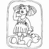 Crying Girl Coloring Pages Broken Toy Getcolorings Bro Getdrawings sketch template