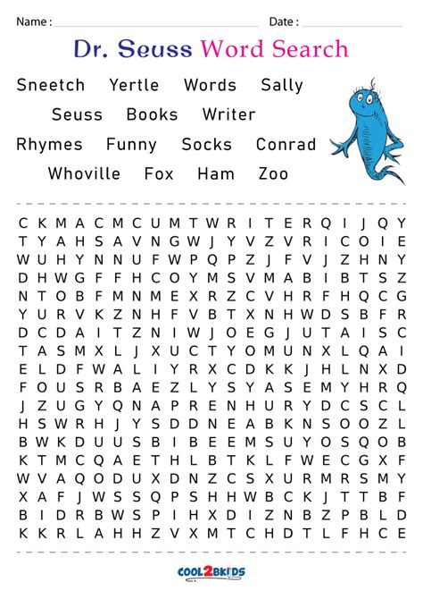 dr seuss word search puzzle