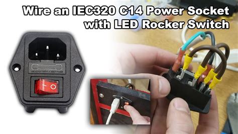 wire  iec   power socket  led rocker switch arcade build series youtube