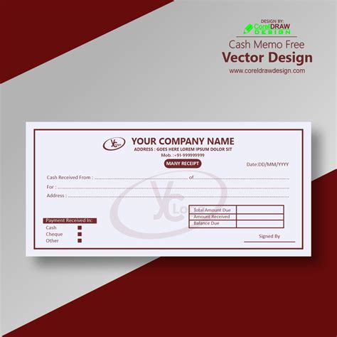 receipt  template vector design coreldraw design