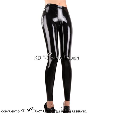 buy black sexy latex leggings with crotch zippers long