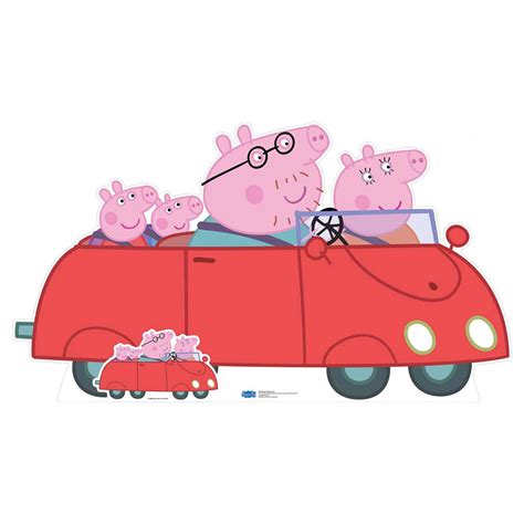 peppa pig family car cardboard cutout standee stand