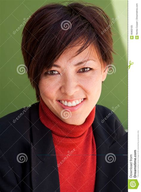 Portrait Of An Asian Busineswoman At Work Stock Image Image Of