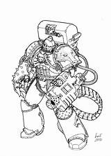 Warhammer Coloring 40k Space Marine Colouring Pages Deviantart Para Dibujos Wolves Hounds Alpha Template Messor Sgt Devastator Dibujo Marines Drawings sketch template