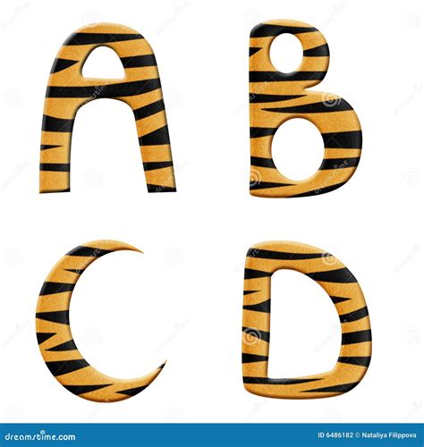 tiger alphabet part  stock illustration image  skin