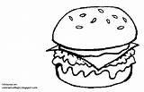 Colorear Hamburguesa Hamburguesas Hamburguer Hamburger Desenho Lanche Burger Qdb sketch template