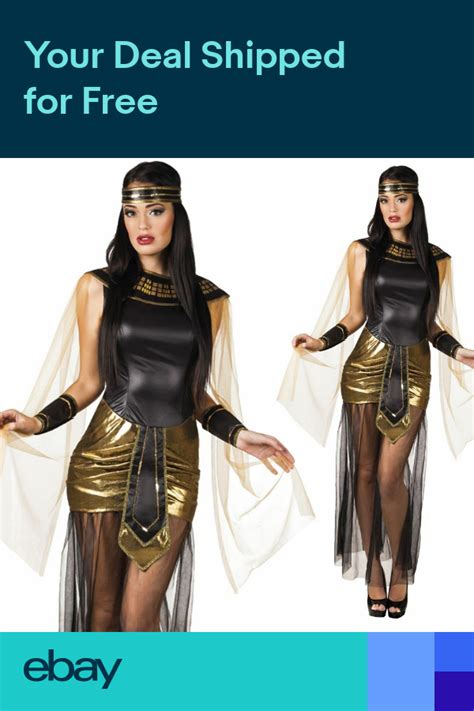 womens black and gold queen cleopatra costume egyptian goddess fancy