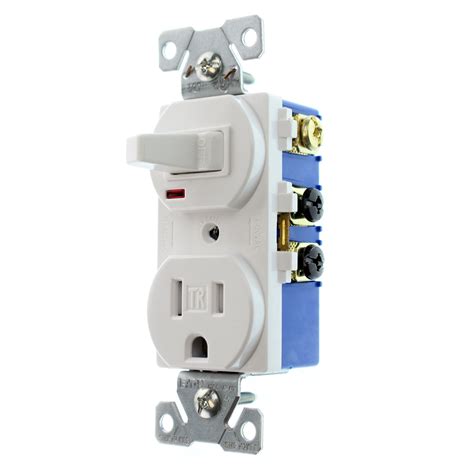 hubbell rcwtrz combo toggle switch receptacle tr outlet  amp  volt white