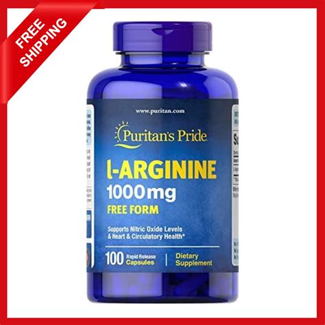 Puritans Pride L Arginine 1000 Mg Capsules 100 Ct Amino Acid Supplement