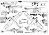 Fokker Vii Blueprint F7 Drawingdatabase sketch template