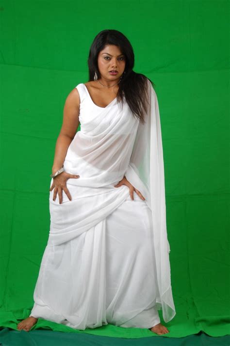 Swati Varma Sexy See Through White Saree And Blouse