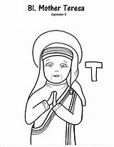Teresa Mother Coloring Drawing Blessed St Calcutta Saint Saints Printable Getdrawings Getcolorings Color Craft Choose Board Sheets Kids Pages sketch template