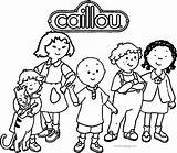 Caillou Coloring Friends Family Pages Wecoloringpage sketch template
