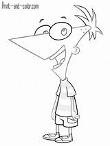 Phineas Ferb Coloring Flynn sketch template