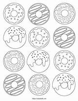 Coloring Donut Donuts Dozen Sprinkles Doughnut Donat Natashalh Doughnuts Ausmalen Mewarnai Gambar Putih sketch template