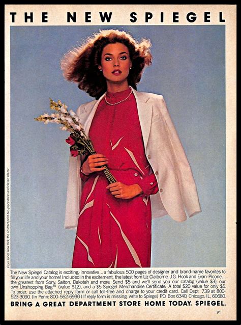 1981 New Spiegel Designer Clothing Catalog Vintage Print Ad Fashion