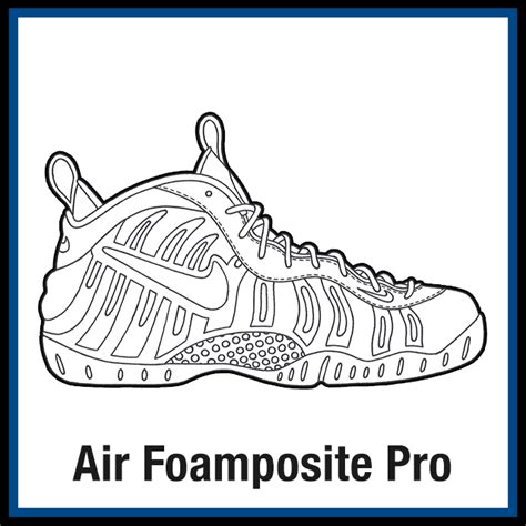 nike air foamposite pro sneaker coloring pages kicksart