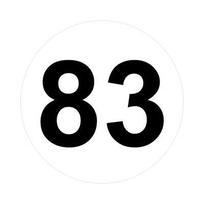 number  white black stickers magnet wacky print