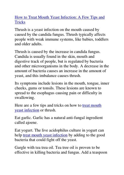 treat mouth yeast infection