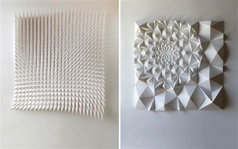 intricately folded geometric paper sculptures paper sculpture