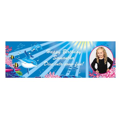 Small Dolphin Party Custom Photo Banner With