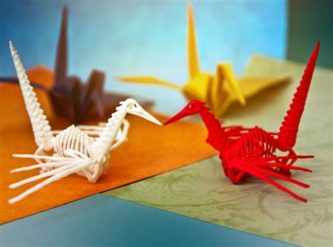 origami crane skeleton  model  printable obj cgtradercom