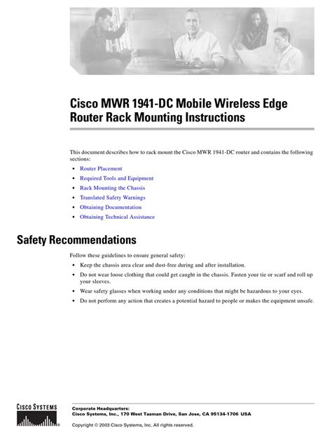 cisco mwr  dc rack mounting instructions   manualslib