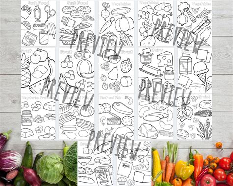 food groups coloring pages  kids  adults etsy