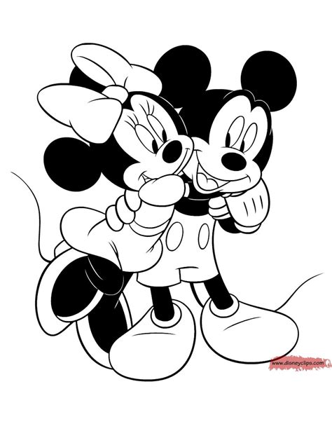 mickey  minnie mouse kissing coloring pages  getcoloringscom