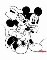 Minnie Mickey Pages Coloring Kissing Mouse Getcolorings sketch template