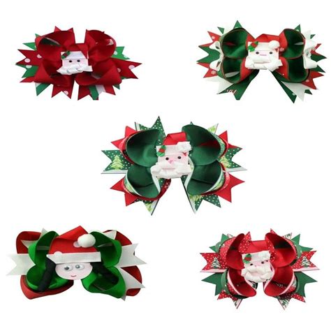 Cute Headband Santa Claus Hair Bands Christmas Bow Snowman White