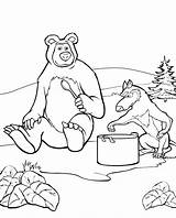 Masha Urso Bear Coloring Oso Marcha Infantis Colorpages Boomerang sketch template