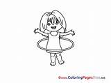 Gymnastic Colouring Hoop Children Coloring Sheet Title sketch template