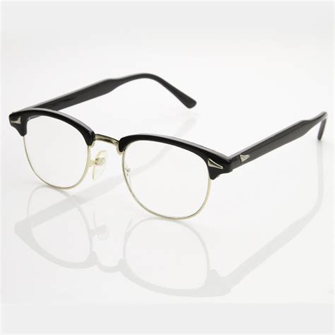 vintage thin horned rim half frame glasses zerouv