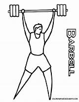 Coloring Pages Sports Colouring Kids Sport Cliparts Cartoon Drawing Lifting Weights Barbell Athletes Man Easy Clipart Liger Clip Barney Daddy sketch template