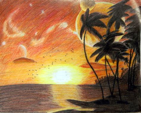 Free 9 Sunset Drawings In Ai