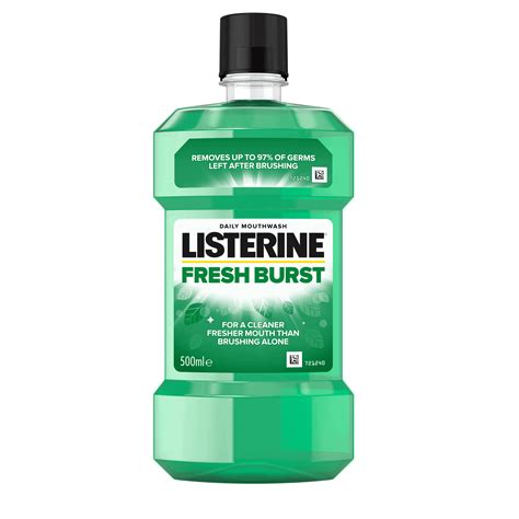 listerine® fresh burst mouthwash plaque bad breath oral hygiene