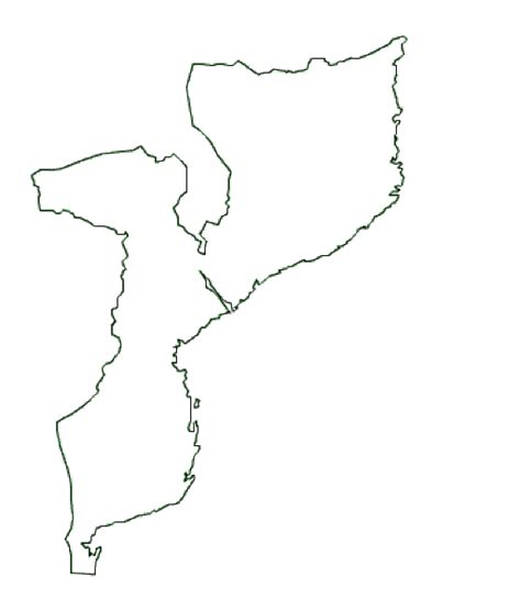 Mozambique Map Terrain Area And Outline Maps Of Mozambique