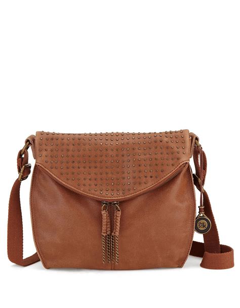 sak silverlake leather crossbody bag  brown tobacco rivets lyst