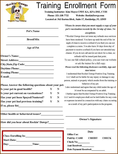 printable daycare enrollment forms form resume examples jljyyb