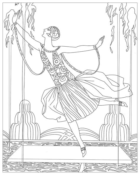 coloring page dancer  printable adult coloring pages