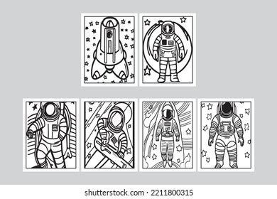 space coloring pages toddlers vector design stock vector royalty