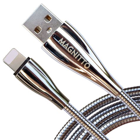 metal braided lightning charging cable  iphone xr xs       ipad magnitto cable