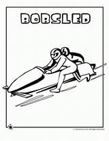 Olympic Luge Coloriages Bobsled Olympics sketch template