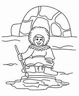 Eskimo Igloo sketch template