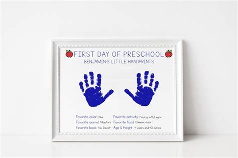 handprints  day  preschool sign  day  etsy