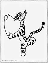Coloring Pages Valentine Disney Library Clipart Tiger sketch template