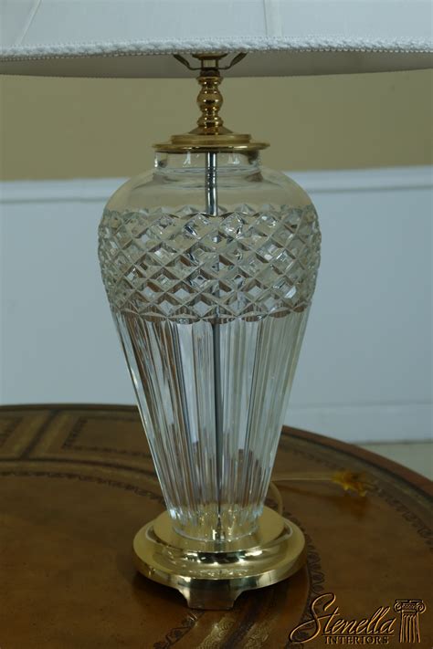 fec pair waterford crystal signed table lamps  shades ebay