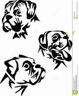 Boxer Dog Face Silhouette Drawing Line Tattoo Head Clipart Coloring Illustration Outline Breed Google Dogs Stylized Stock Sausage Vector Getdrawings sketch template